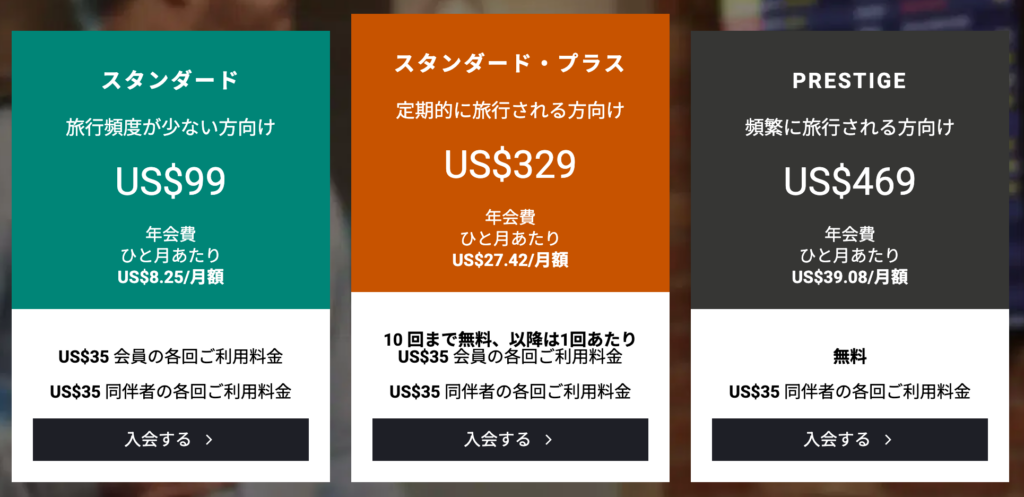 プライオリティパスの料金
